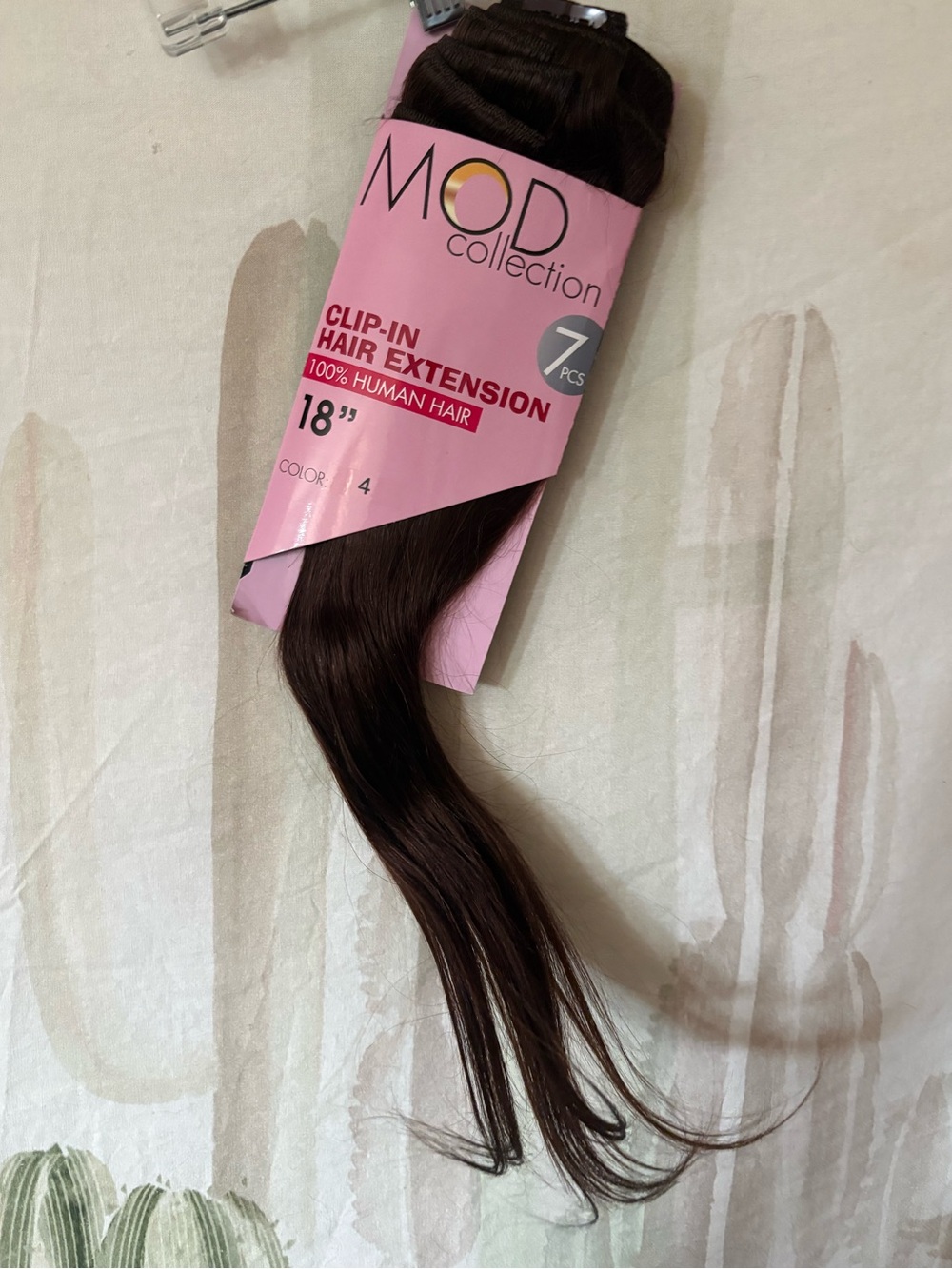 Mod Collection Clip-In Hair Extension 18" Dark Brown (Color 4) 100% Human Hair